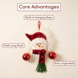 Christmas Plush Santa Claus Figurine Pendant Creative Christmas <b>Tree</b> <b>Ornament</b> Long-pile Hanging Decoration - Product Image 2