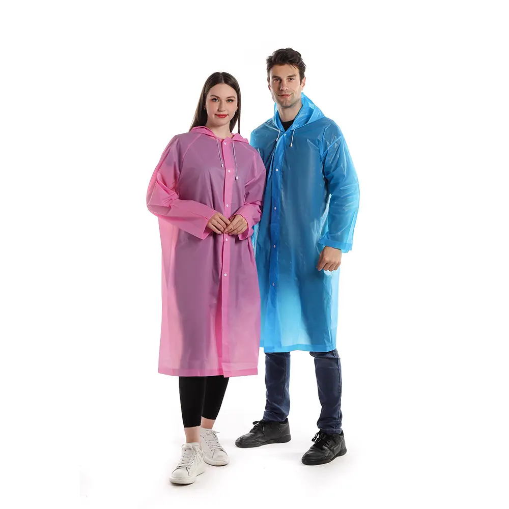 Toptan EVA yağmurluklar panço Unisex yağmurluk su geçirmez kadınlar için uzun