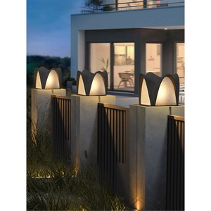 Lampes solaires à poteau, étanches, en acier inoxydable, pour jardin, cour, mur, portail, clôture - Product Image 2