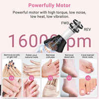 Kit de pédicure professionnel rechargeable avec dissolvant de gel, ponceuse à cuticules, perceuse à ongles électrique portable 12 modes