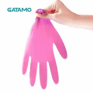 Gants de sécurité noirs SS010, haute élasticité, sans poudre, protection domestique, 100 pièces/boîte, gants en nitrile synthétique jetables roses - Product Image 3