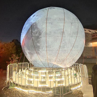 Modèle de lune gonflable géant publicitaire avec éclairage, imperméable, taille personnalisable, installation facile, ballon sur l'eau pour la décoration