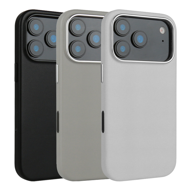 Luxury Real Leather Magnetic Ring Phone Case for iPhone 17 17 Pro Max Wireless Charging Shockproof Cover Genuine Leather Back