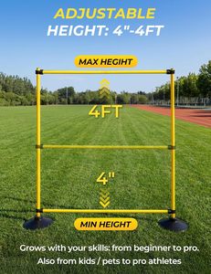 Wellshow Haies d'agilité 4FT Démontables et Réglables avec Base en Caoutchouc, Équipement de Fitness pour Piste et Champ, Pack de 3 pour Entraînement <span class=keywords><strong>Physique</strong></span> de Football - Product Image 2