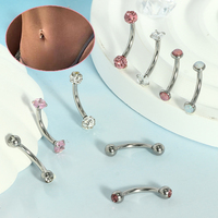 Anneau de nombril en acier inoxydable 14G avec piercing de nombril en zircon de 8/10mm pour mariage ou cadeau, 1 pièce