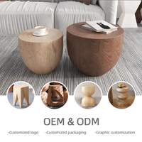 Tabouret géométrique en bois massif poli fait main, style Art Déco, écologique, pour la décoration Wabi-Sabi des Airbnb et des maisons