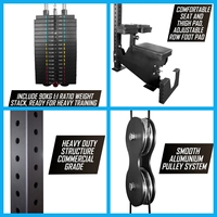 Machine de musculation 2-en-1 à câble en titane, prix usine, pour lat pulldown et rameur, avec pile de poids de 300 lb pour l'entraînement de force