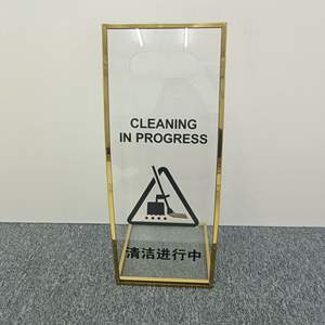 Panneau vertical d'atterrissage personnalisé de type <span class=keywords><strong>L</strong></span> avec précaution Panneau en acrylique à arc en acier inoxydable Panneau d'avertissement chaud Police Attention! Plancher humide - Product Image 5