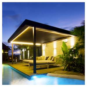 <span class=keywords><strong>Pergola</strong></span> en aluminium avec guirlandes lumineuses LED - Étanche, prolonge le plaisir des activités nocturnes agréables en extérieur <span class=keywords><strong>pour</strong></span> les appartements - Product Image 2