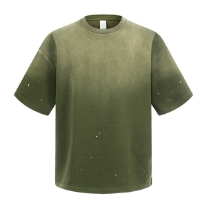 เสื้อยืดแขนสั้นผู้ชาย 350 กรัม ลายพิมพ์แบบอิงค์วอชและวอเตอร์วอชสไตล์วินเทจ - Product Image 3