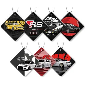 Low MOQ Air Fresheners Custom Shape Paper Scents Pendant Multiple Perfumes Car Air Freshener