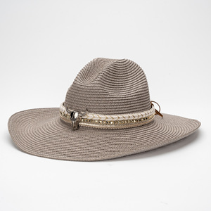 Chapeau de <span class=keywords><strong>paille</strong></span> naturel à large bord, style campagnard, pour la pêche, les activités de plein air, protection solaire, décontracté, réglable, <span class=keywords><strong>vente</strong></span> chaude d'été - Product Image 6
