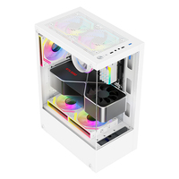 Boîtier PC Gamer AntarcChill Blanc Nouvelle Arrivée Cool OEM ATX Mid Tower avec Fenêtre en Verre Trempé