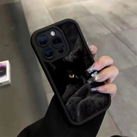 Coque de téléphone portable antichoc en TPU avec motif chat noir et impression photo, style objectif d'appareil photo, pour iPhone XR XS 11 12 13 14 15 16 17 18 Pro Max