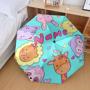 ร่มพับลายสัตว์น่ารัก สั่งทำได้ ไม่มีขั้นต่ำในการสั่งซื้อ 1 ชิ้น ของขวัญสำหรับเด็ก พิมพ์ลาย UV สั่งทำได้ตามต้องการ - Product Image 3