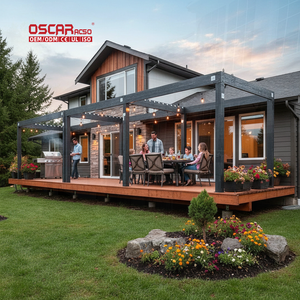 <span class=keywords><strong>Pergola</strong></span> de luxe motorisée à <span class=keywords><strong>lames</strong></span> <span class=keywords><strong>orientables</strong></span> en verre pour terrasse, jardin et balcon, avec <span class=keywords><strong>toit</strong></span> ouvrant et coulissant - Product Image 1