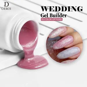 Deroi màu hồng long lanh cứng Builder Nail Gel sơn móng tay màu nude mở rộng Nail Gel Builder