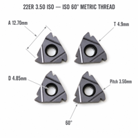 KOVES 22ER 3.50 ISO Threading Insert & SER/SEL Tool Holder Set-Triangle Shape Universal External Threading System for CNC Lathe