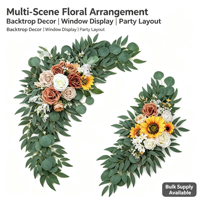 Guirlande de fleurs artificielles pour arche de mariage, toile de fond, allée d'entrée, réception de gala, fête d'hôtel, accessoire photo, aménagement de vitrine