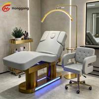 Table de massage électrique de luxe à 4 moteurs pour spa facial, lit de beauté pour salon de beauté, cosmétique, maquillage des sourcils