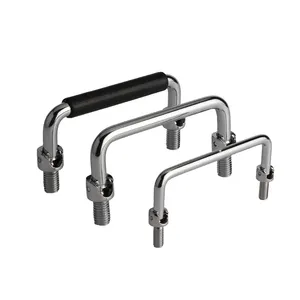 LS506 304 Stainless Steel Metal 90 Degree Mechanical Equipment Metal 3-15/16" Center To Center Folding Pull Handle