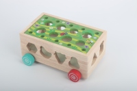 Voiture de ferme éducative en bois Montessori, jeu de récolte de carottes, blocs en bois, trieur de formes, jouets pour bébés