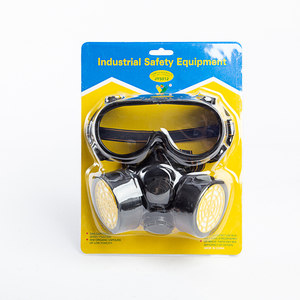 <span class=keywords><strong>Masque</strong></span> respiratoire à double réservoir avec filtre à charbon actif anti-poussière, anti-gaz et chimique réutilisable Np 306 avec lunettes de sécurité - Product Image 3