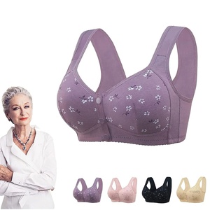 Soutiens-gorge confortables pour femmes âgées, sans armatures, à fermeture avant, avec boutons, sous-vêtements, brassières de sport, vente en gros - Product Image 1
