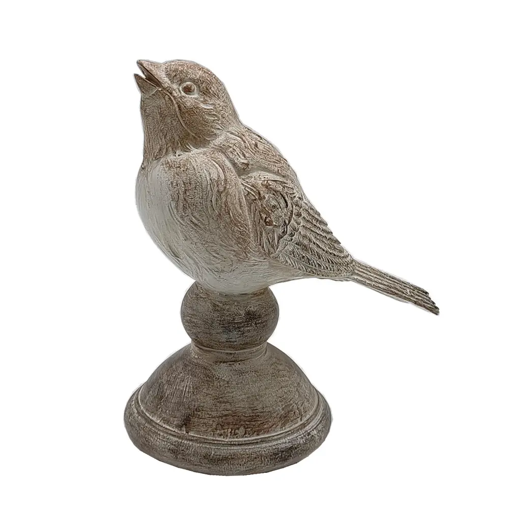 家や庭の装飾のために歌うモーションセンサー付きの樹脂製の鳥の置物