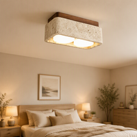 Plafonnier en pierre de grotte jaune style Wabi Sabi japonais, lampe de plafond créative en travertin pour hall d'entrée, maison d'hôtes, balcon, lumière neutre