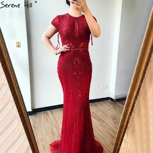 Vestidos de Noche de Lujo Azul Marino sin Mangas, Vestidos de Sirena Completos 2024 Serene Hill Talla Grande LA60742 Personalizados - Product Image 3