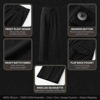 Pantalon décontracté personnalisé pour homme – Teint uni, respirant, anti-boulochage, taille mi-haute, coupe droite – Idéal pour le travail