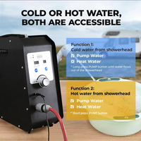 Chauffe-eau au propane compact et portable de 4500mAh, système de pompe de douche extérieure chaude instantanée avec fonction de bain de sécurité automatique à écran LCD