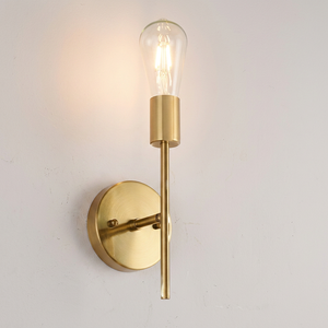 Lámpara de Pared Minimalista de Latón, Bombilla Incandescente E27, Luz Blanca Cálida Suave de 2700K, Iluminación de Pared para Dormitorio - Product Image 1