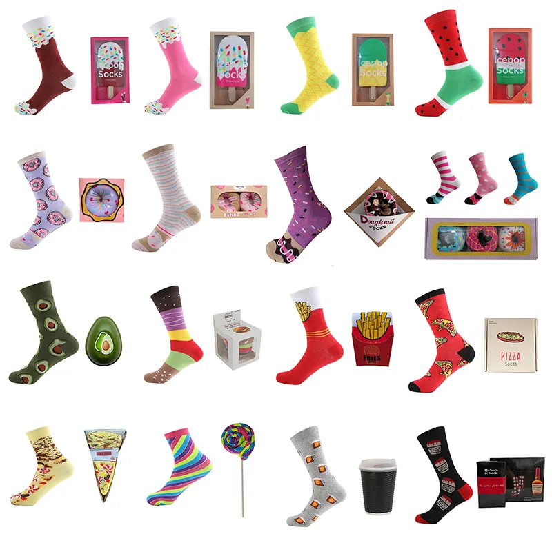 2021 funny custom logo colorful socks mens women cotton crew socks no minimum order wholesale