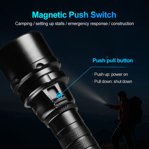 Lampe de plongée LED rechargeable WOSEN, étanche IP68, interrupteur à bouton-poussoir, portée du faisceau 300-400 m, 800 lumens, vente d'usine - Product Image 4