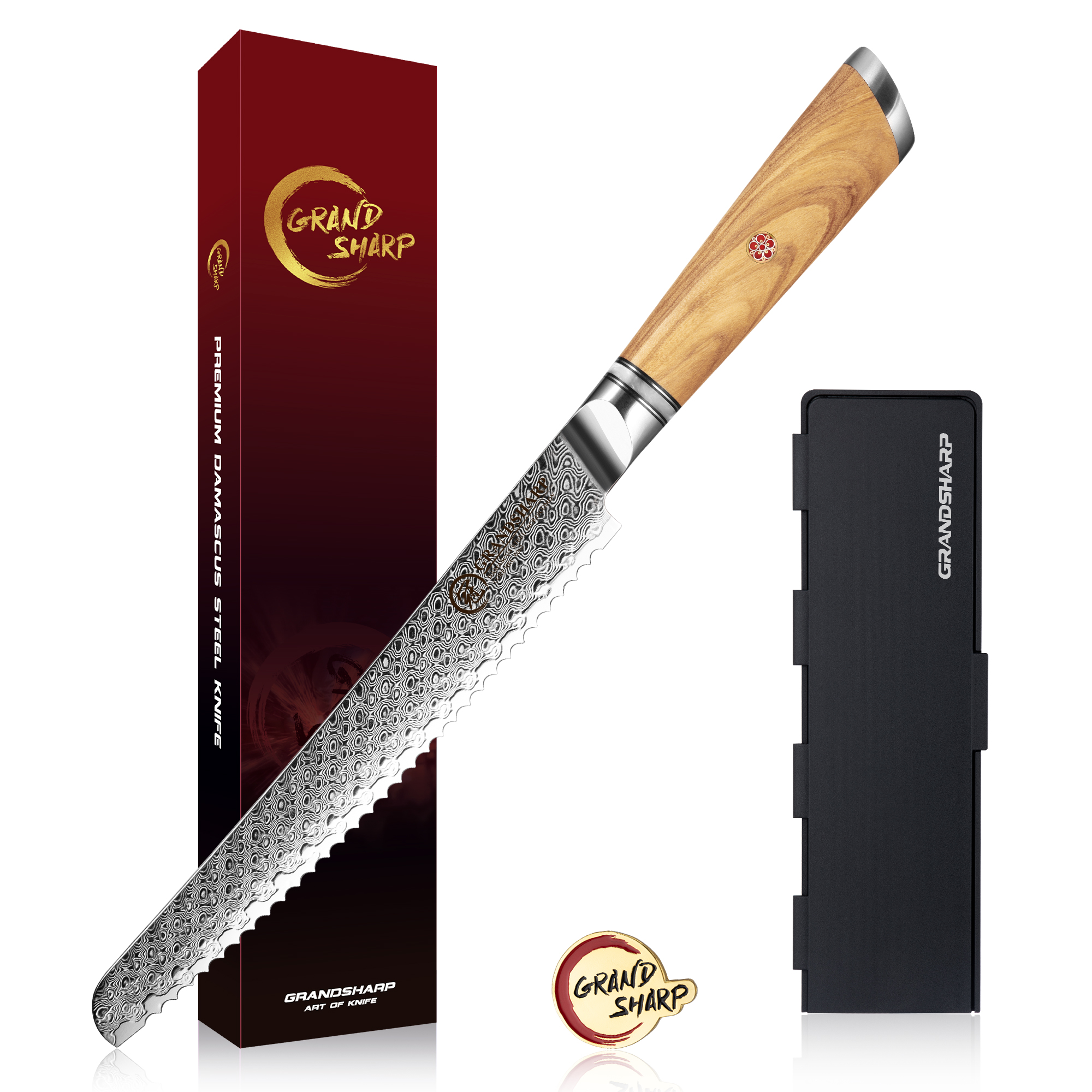 Couteau à pain en bois 21,6 cm avec coffret cadeau
