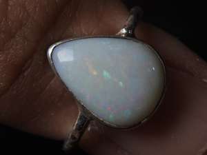 Australian Solid <b>Opal</b> Classic Prong Setting 13x9mm Third Party Certified Wedding <b>Ring</b>-<b>Silver</b> October Birthstone 5US Size - Product Image 2