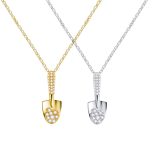 Collar con Colgante de <span class=keywords><strong>Pala</strong></span> de Plata de Ley S925 Brillante, Directo de Fábrica SPJ, Joyería de Lujo Minimalista y Única para <span class=keywords><strong>Mujer</strong></span> - Product Image 1