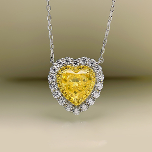 Collier amour en argent 925 avec Zircon 5a 7x7, pendentif en coupe de glace cassée, pour femmes, accessoires de bijouterie, vente en gros, nouveauté 2020 - Product Image 2