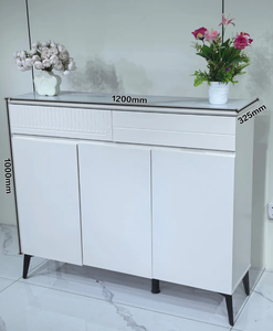 Modern Design Living Room Tempered Glass Baked Enamel <strong>Shoe</strong> Cabinet Light Luxury Customized Color <strong>Small</strong> Apartments MDF <strong>Storage</strong> - Product Image 4