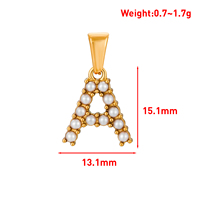 Collier Pendentif Alphabet en Perles Plaqué Or 18K, Acier Inoxydable Étanche, 26 Breloques Lettres Initiales pour la Fabrication de Bijoux (Vente en Gros)