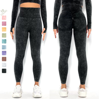 Leggings De sport Push-Up sans couture pour femmes, pantalon De Yoga délavé à l'acide, personnalisé, nouveau Style,