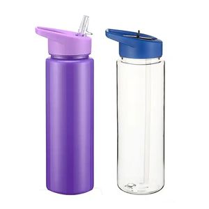 700ml écologique Flip paille sport bouteille d'eau minimaliste rose réutilisable Botella De Agua Con Popote pour la fête - Product Image 1