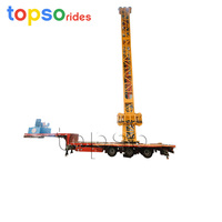 Manèges de type Tour de chute pliables sur remorque, équipement d'attraction de grande taille pour parcs extérieurs et fêtes foraines