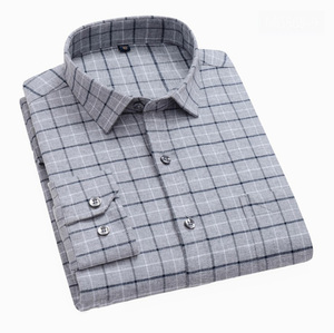 Camicia di flanella larga di <span class=keywords><strong>grandi</strong></span> dimensioni da <span class=keywords><strong>uomo</strong></span> in cotone a maniche lunghe con maniche lunghe - Product Image 3