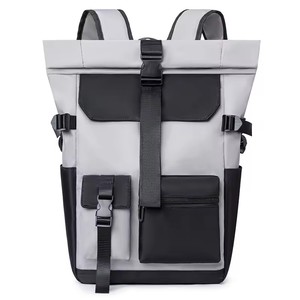 <span class=keywords><strong>Mochilas</strong></span> para ordenador portátil enrollables de negocios impermeables para hombre de cuero con compartimentos - Product Image 2