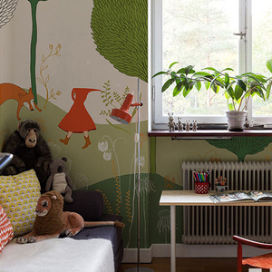 <span class=keywords><strong>Papel</strong></span> Tapiz <span class=keywords><strong>Infantil</strong></span> Personalizado Impermeable con Diseño de Bosque Verde para Decoración de Paredes de Habitaciones Infantiles - Product Image 3