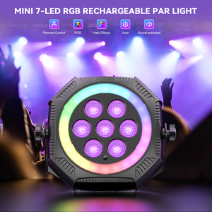 U'king 7 <span class=keywords><strong>Led</strong></span> RGB Disco hiệu ứng sân khấu đèn có thể sạc lại nhuộm mệnh ánh sáng với điều khiển từ xa - Product Image 2