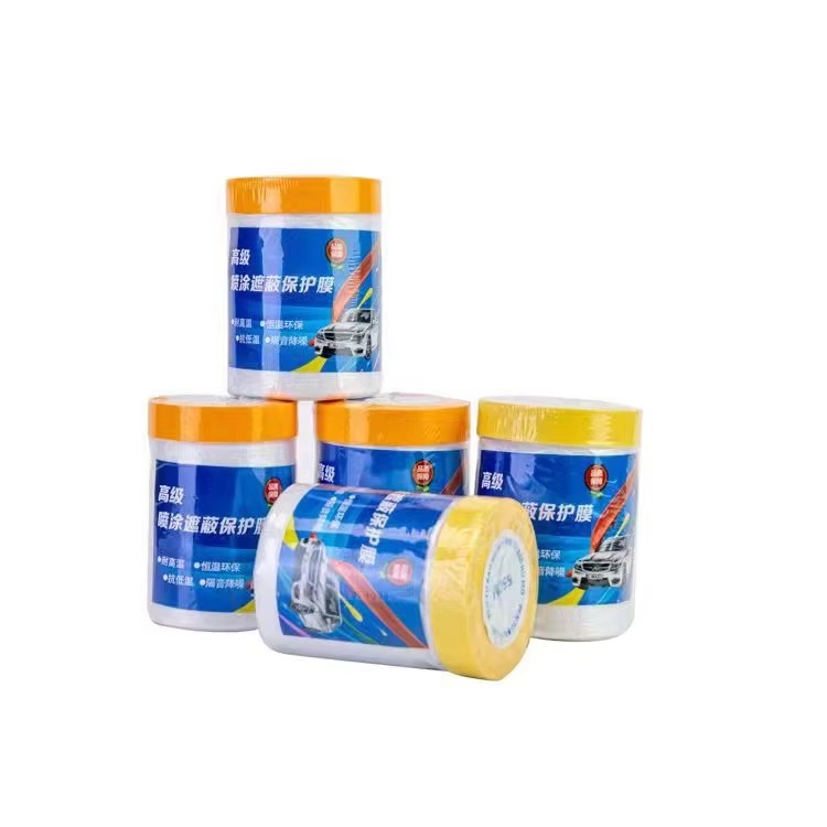 Self-Adhesive PE Film Masking Cover Tape Economic Grade Heat-Resistant Rubber Adhesive Mask Film for Painting